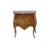 A Louis XV style gilt metal mounted mahogany and m