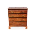 A Georgian mahogany chest of four graduated long drawers