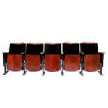 ART DECO: A set of five Theatre Seats