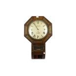 A 19th Century rosewood drop dial eight day wall clock by Hasluck London,