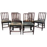 A set of six George III mahogany dining chairs