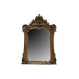 A late 19th Century Italian walnut overmantel mirror