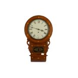 A 19th Century American walnut parquetry drop dial wall clock,