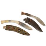 AMENDED - TWO KUKRI DAGGERS WITH RESPECTIVE POCKET DAGGERS