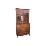 A George III mahogany secretaire bookcase