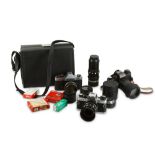 A Group of Rolleiflex SLR Cameras and Lenses