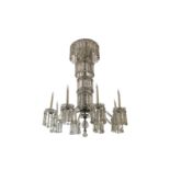 A large 19th Century English cut glass eight branch chandelier, circa 1830,