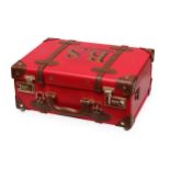 A 'Streamline luggage' red leather travelling case