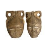 TWO AFRICAN HARD WOOD MASKS