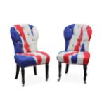 A pair of modern HOWE 'flag' salon chairs