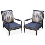 A pair of Ralph Lauren 'New Bohemian' spindle armchairs