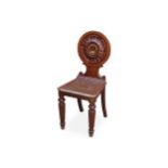 A Victorian mahogany hall chair