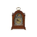 A George III style walnut mantel clock with Turkish dial