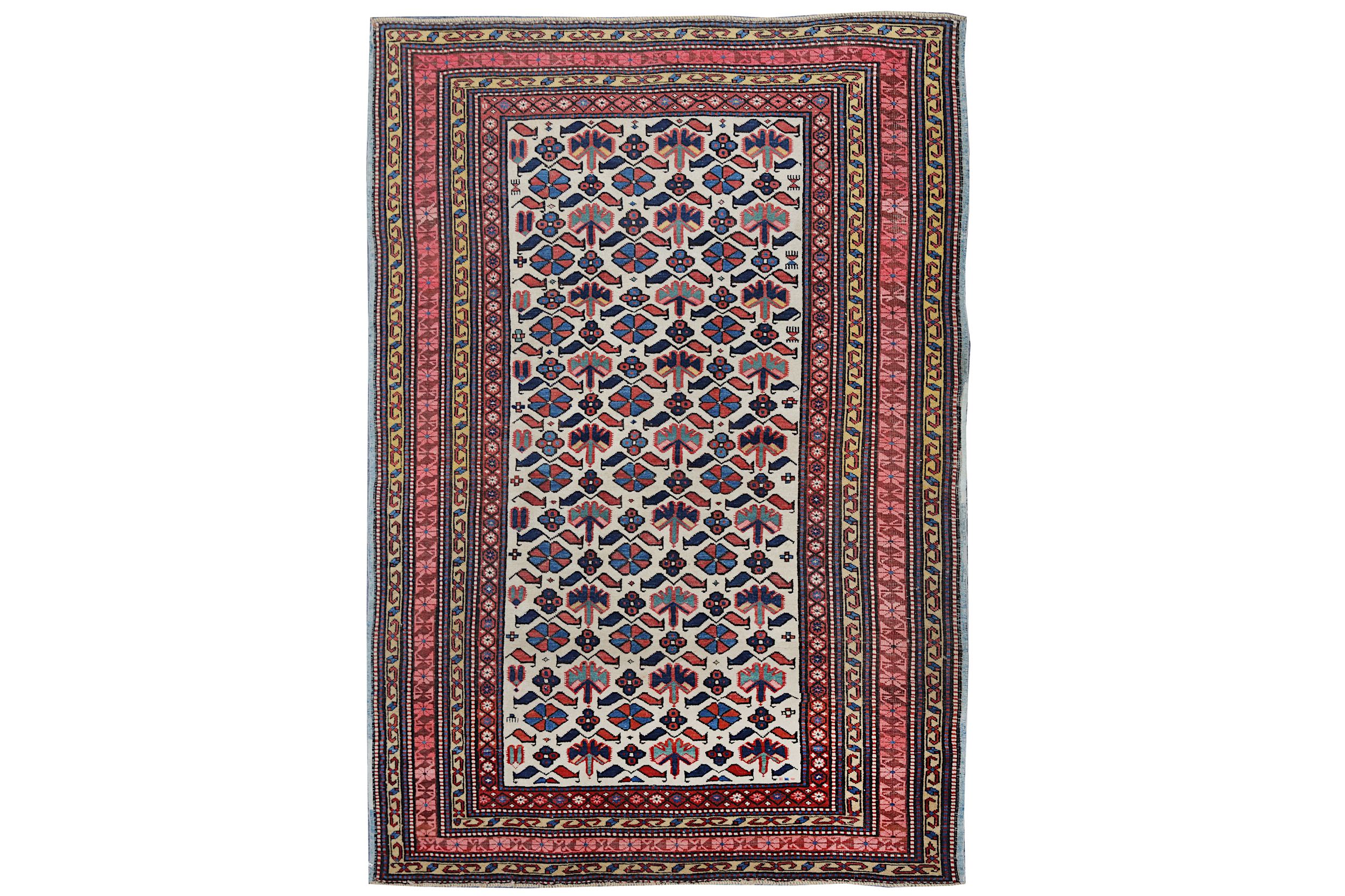 AN ANTIQUE KUBA RUG, EAST CAUCASUS