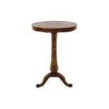 A 19th Italian walnut pedestal wine table