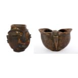 TWO CEREMONIAL WOOD CUPS