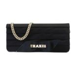 Chanel Black Satin Evening Bag