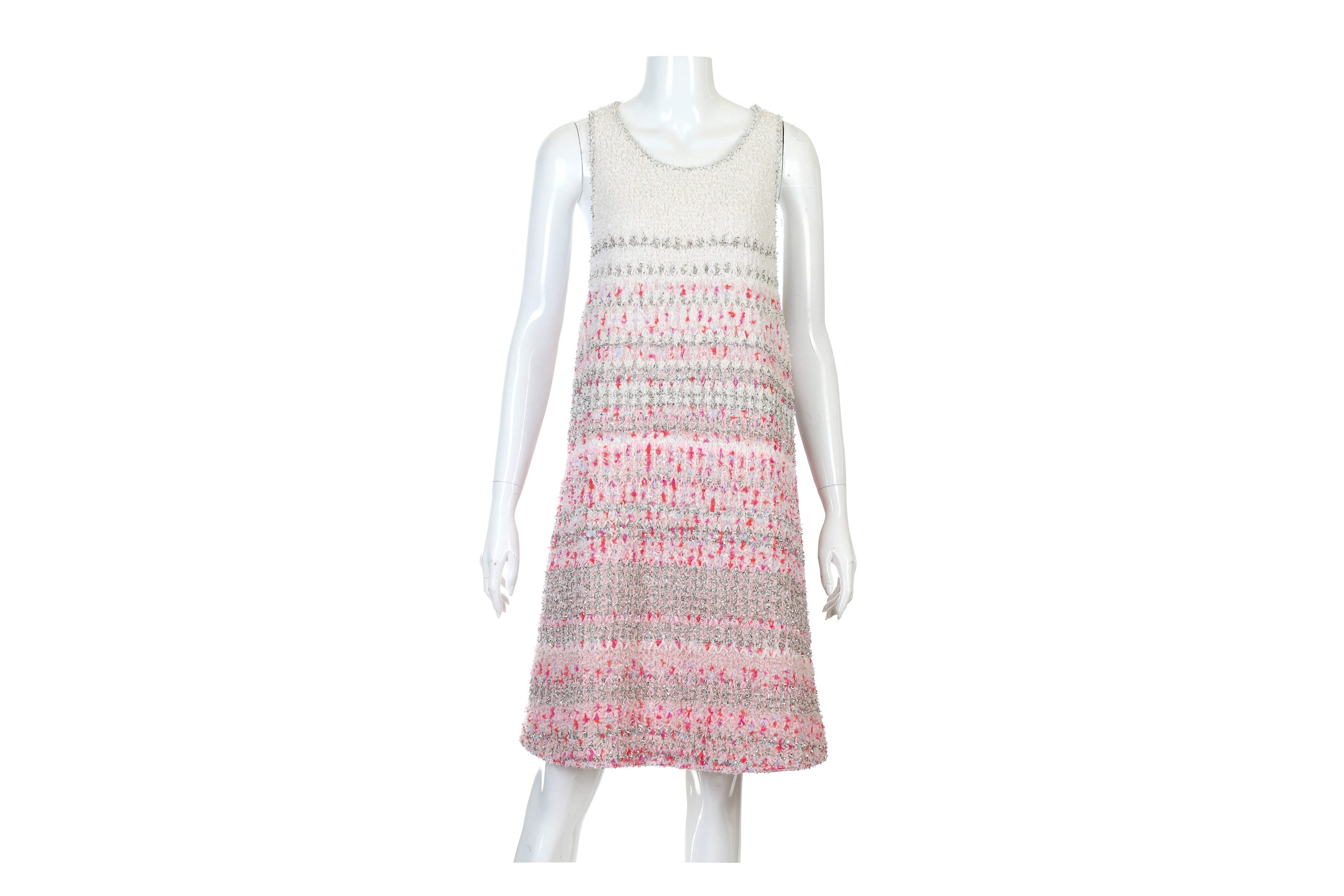 Chanel Pink and White A-Line Dress - Image 4 of 9