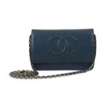 Chanel Blue Caviar Wallet On Chain (WOC)
