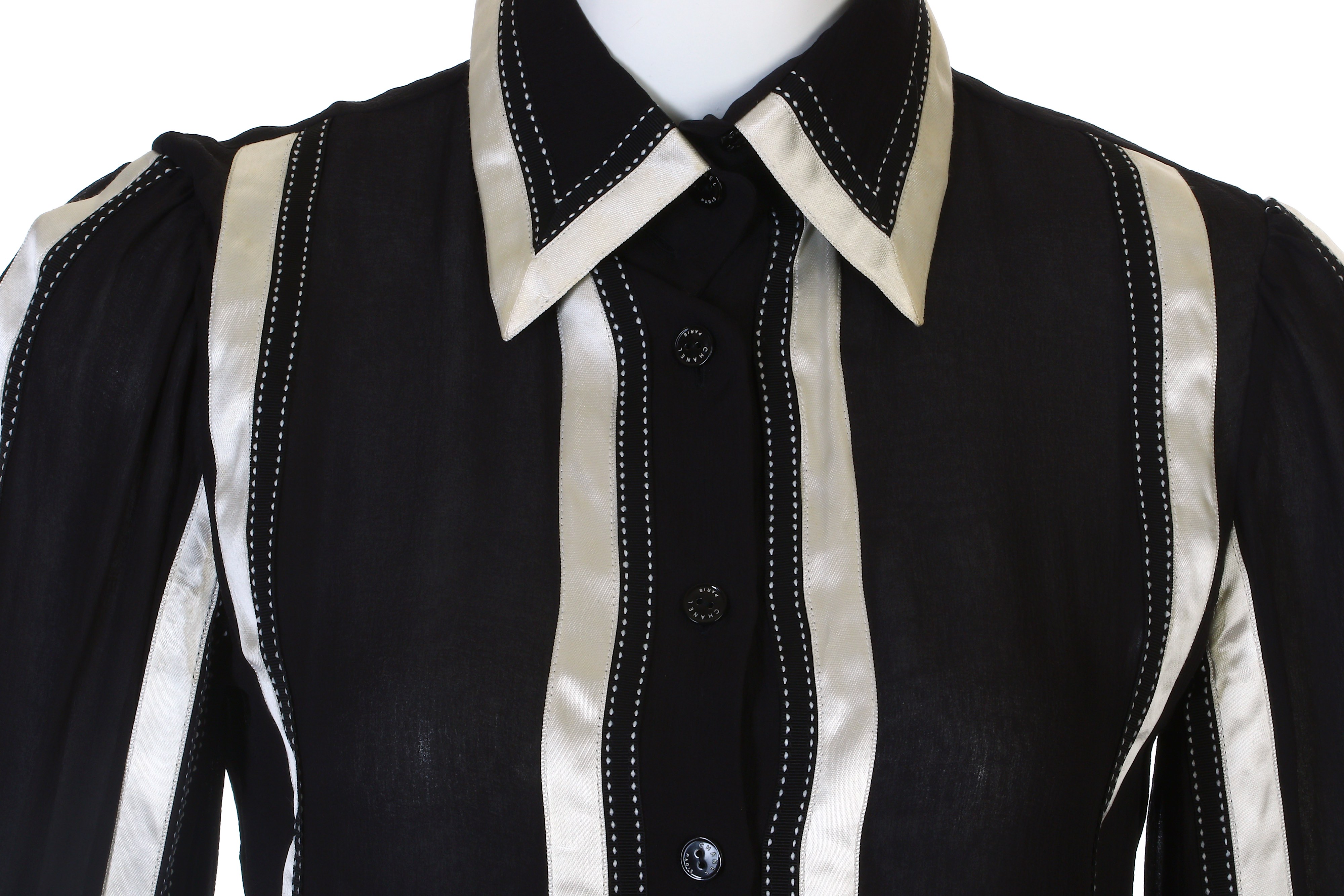 Two Pieces of Chanel Silk Shirts - Image 2 of 11