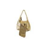 Chanel Gold Leather Hobo Shoulder Bag