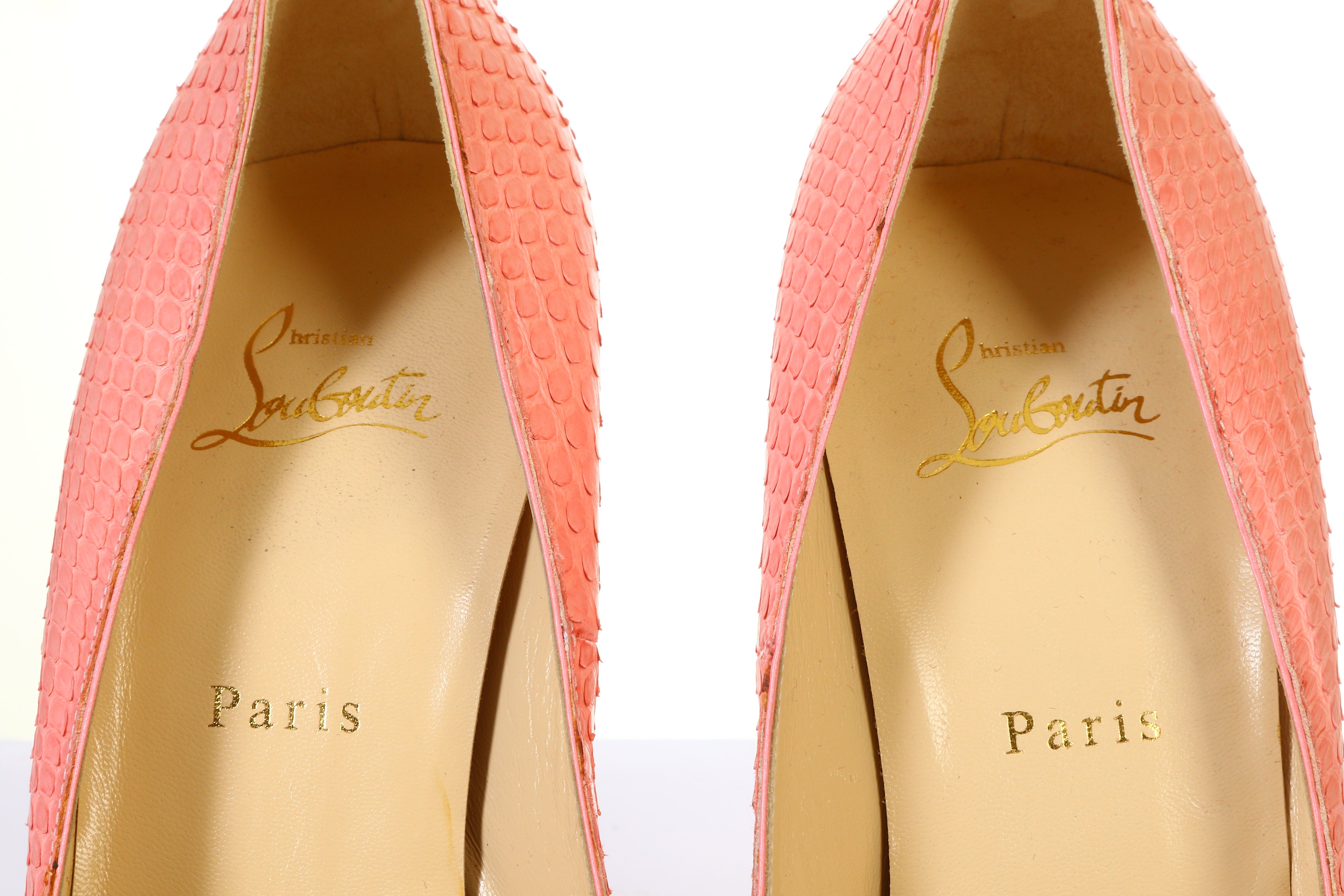 Christian Louboutin Pink Python Rolando 130 - Image 3 of 7