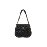 Chanel Black Leather Bubble Quilted Bag