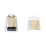 Chanel and Christian Dior Cream Tops