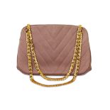 Chanel Vintage Taupe Satin Evening Bag