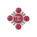 Chanel Pink Enamel Brooch