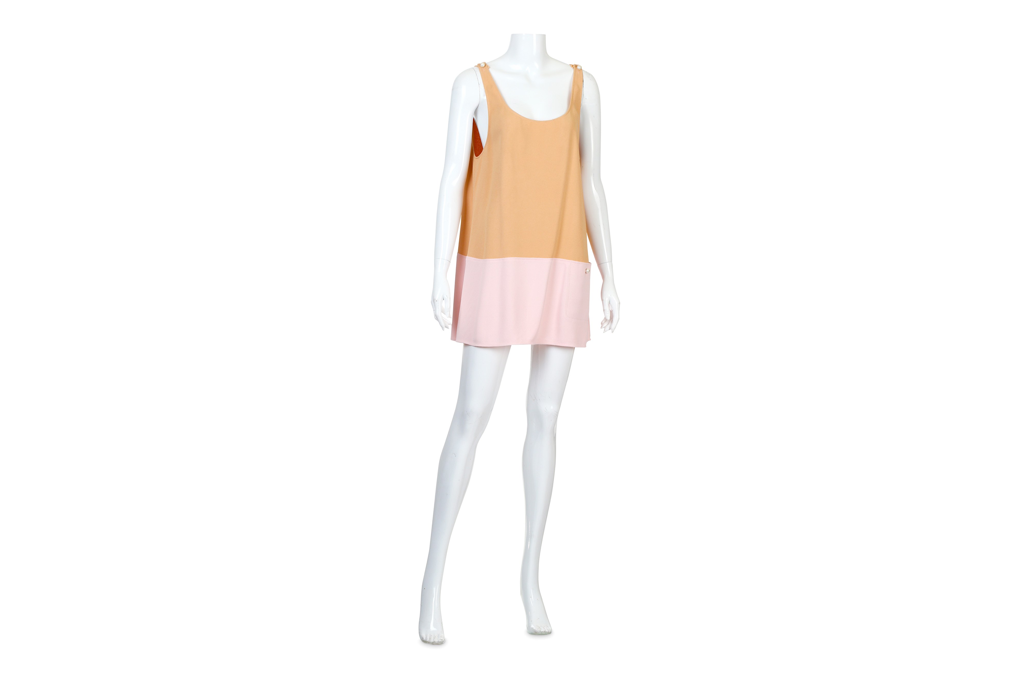 Chanel Orange and Pink Crepe Top/Dress - Image 2 of 5