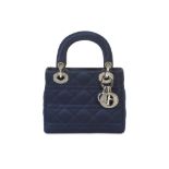 Christian Dior Midnight Blue Satin Mini Lady Dior