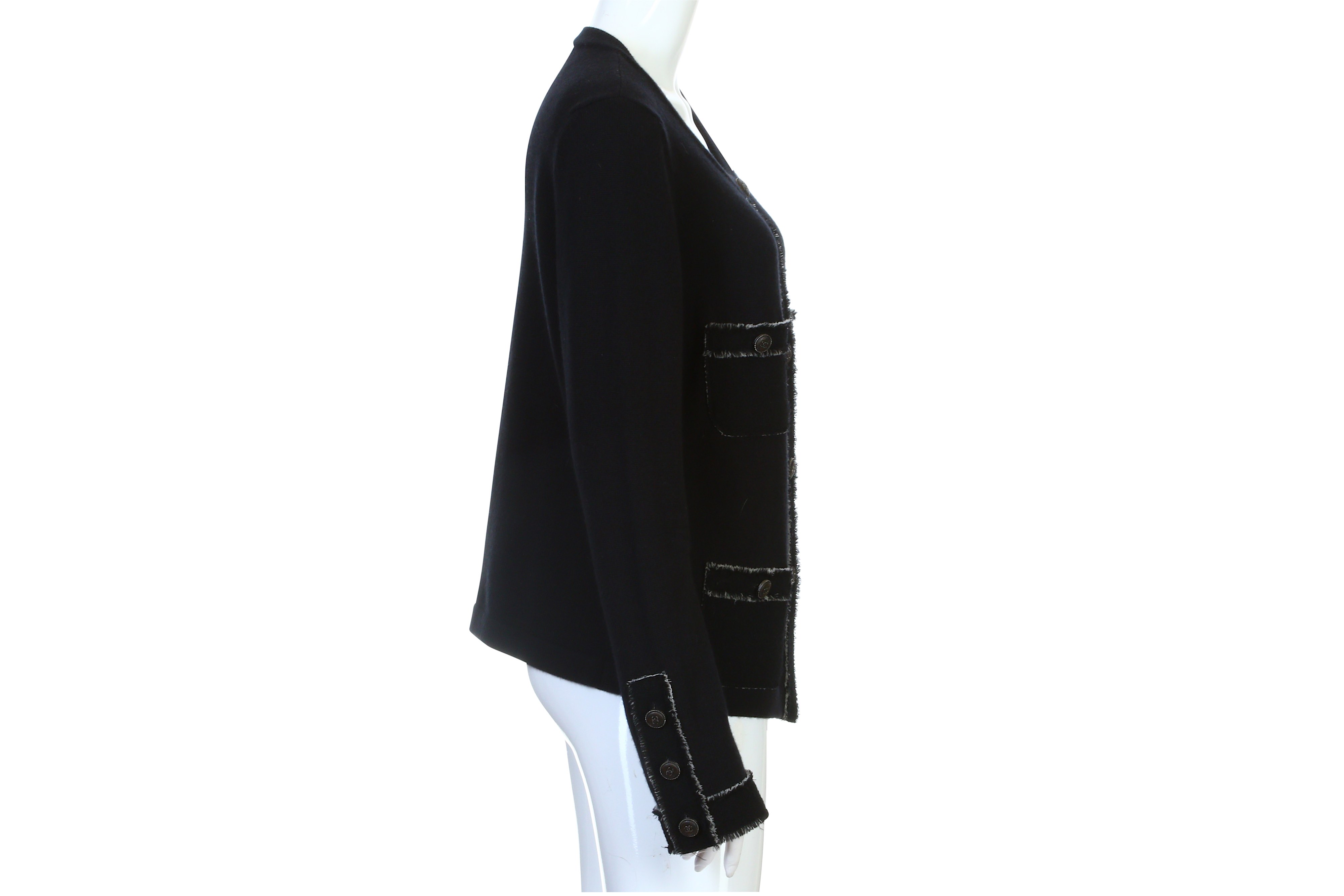 Chanel Black Cashmere Cardigan - Image 4 of 7