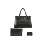 Bottega Veneta Black Intrecciato Set