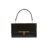Hermès Vintage Black Crocodile Top Handle Bag