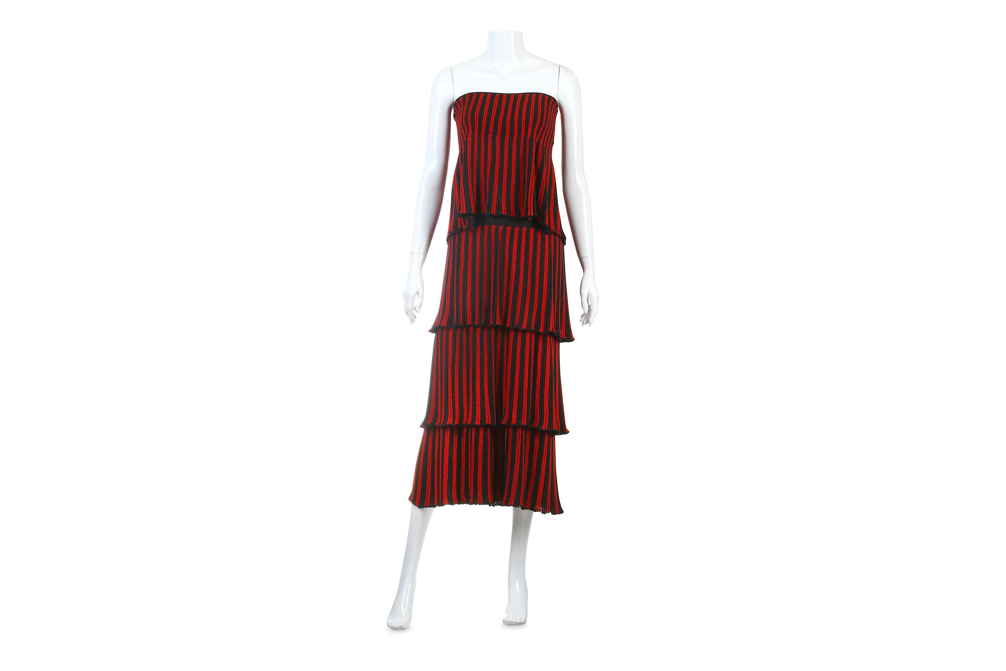 Sonia Rykiel Tiered Metallic Ruffle Dress