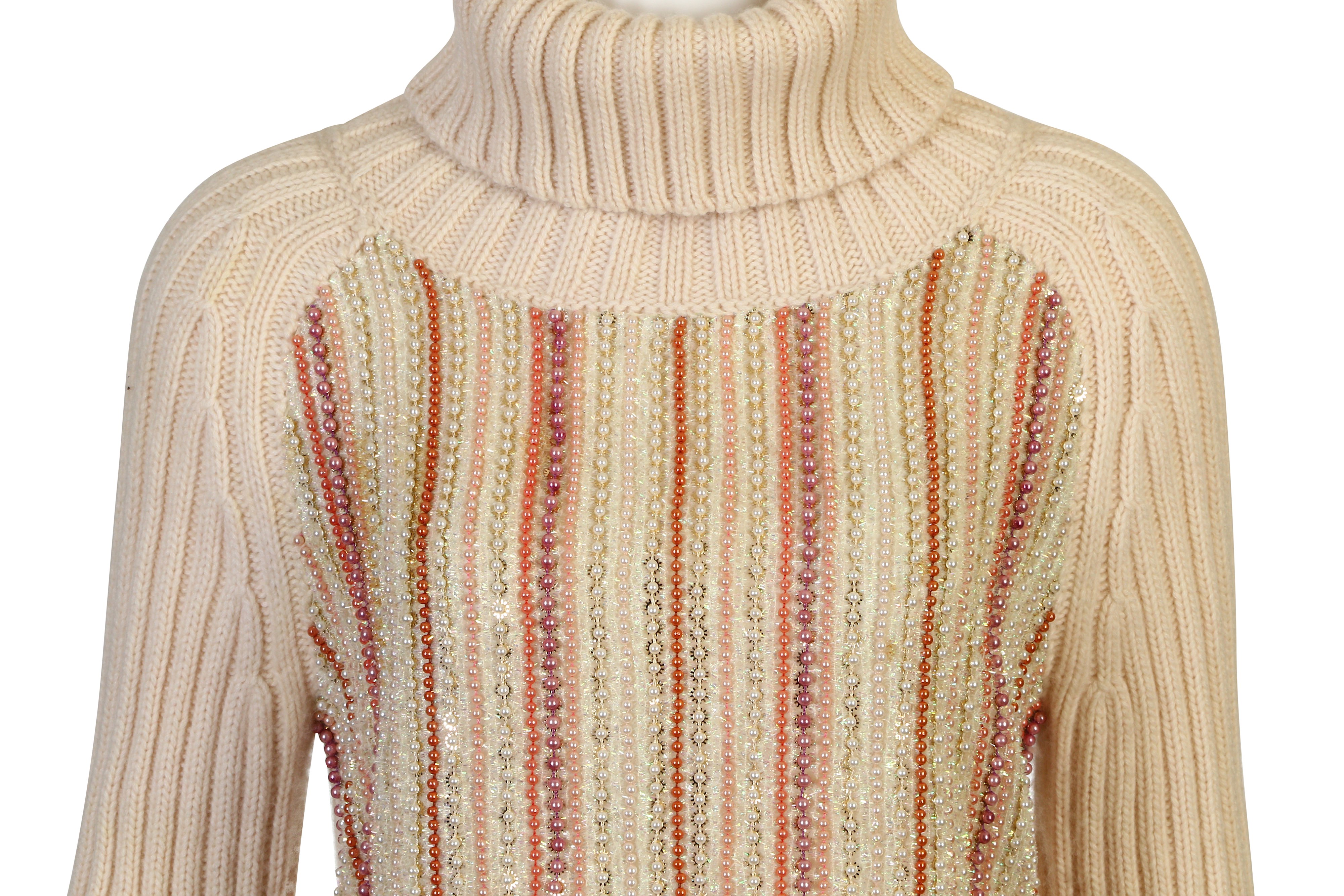 Chanel Embellished Cashmere Roll Neck Jumper - Image 2 of 6