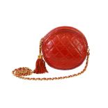 Chanel Red Quilted Round Bag