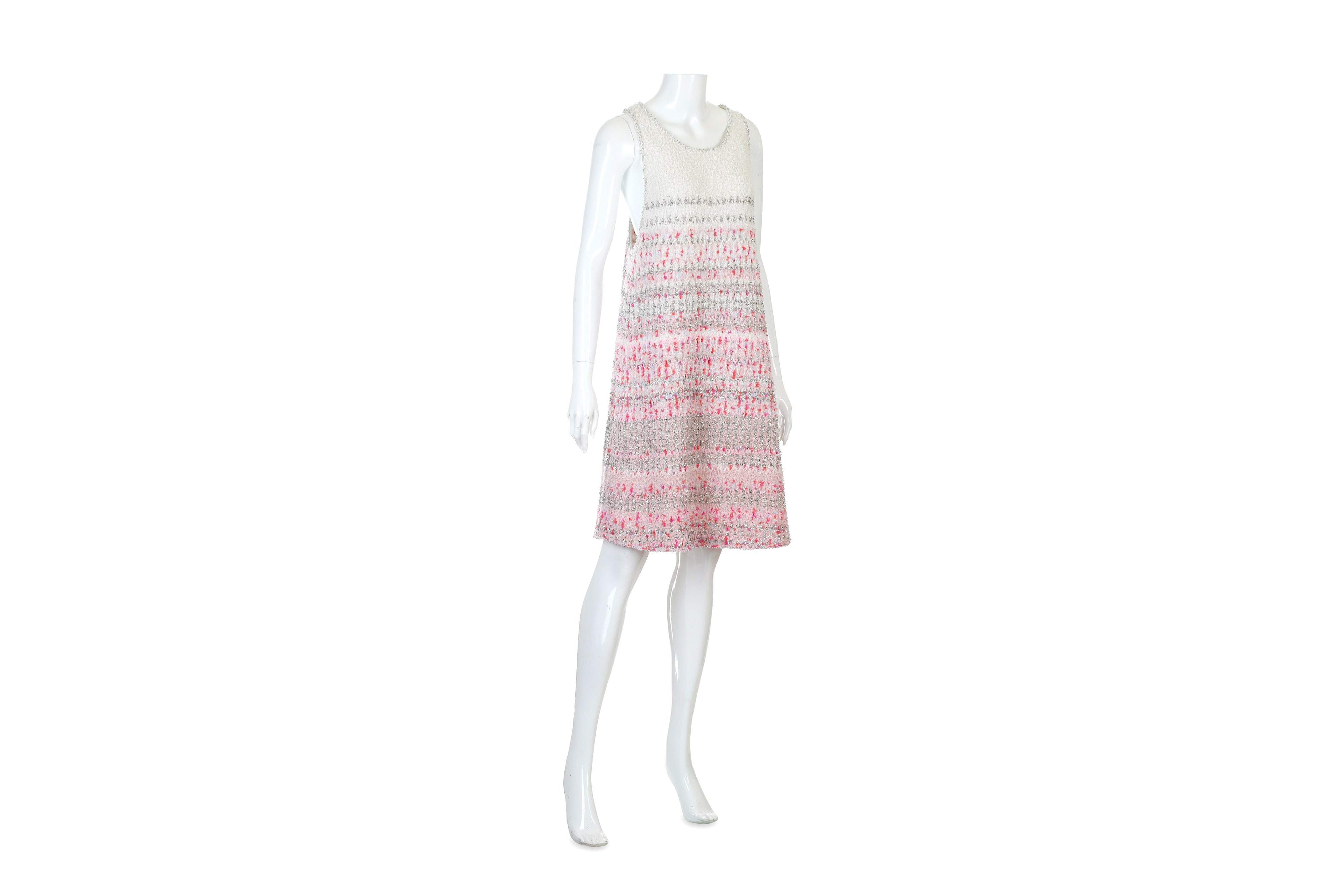 Chanel Pink and White A-Line Dress - Image 2 of 9