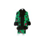 Green Damask Silk Opera Coat and Skirt