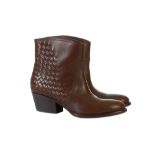 Bottega Veneta Brown Intrecciato Ankle Boots