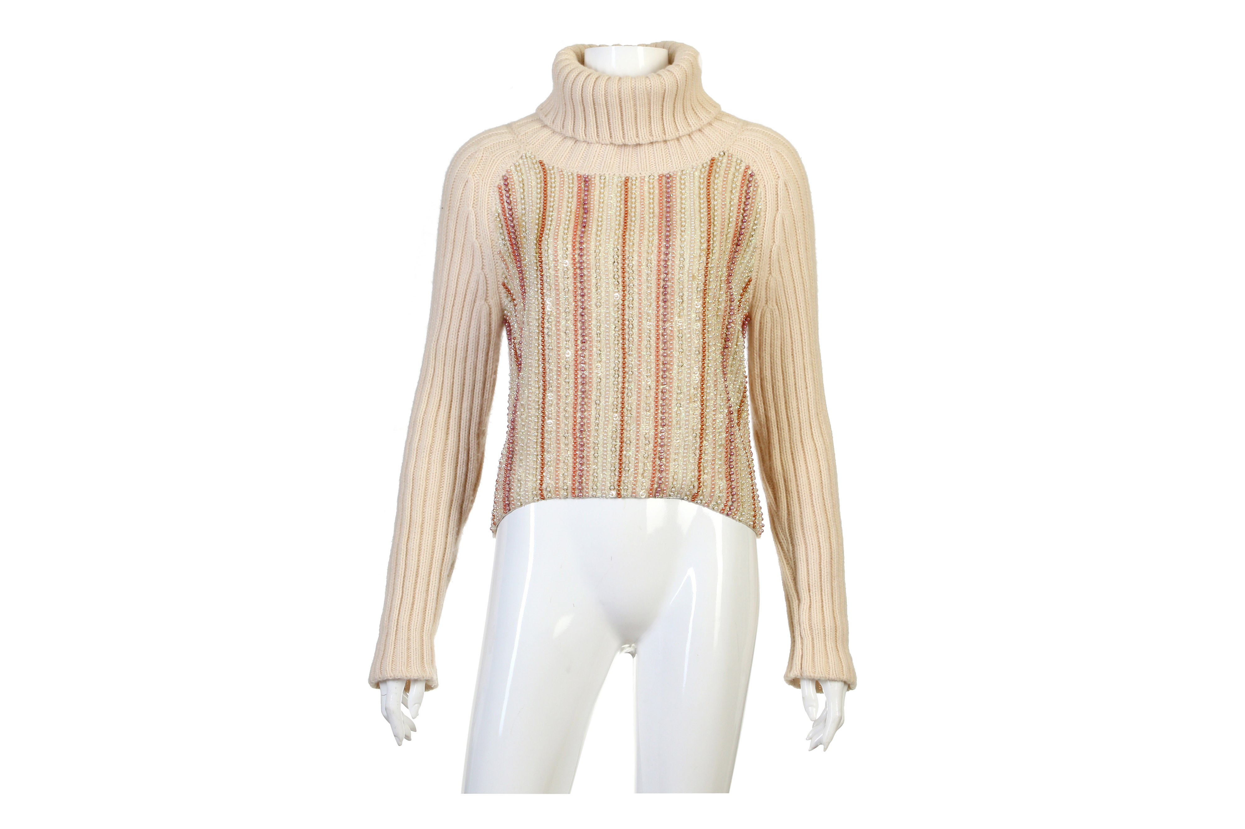 Chanel Embellished Cashmere Roll Neck Jumper