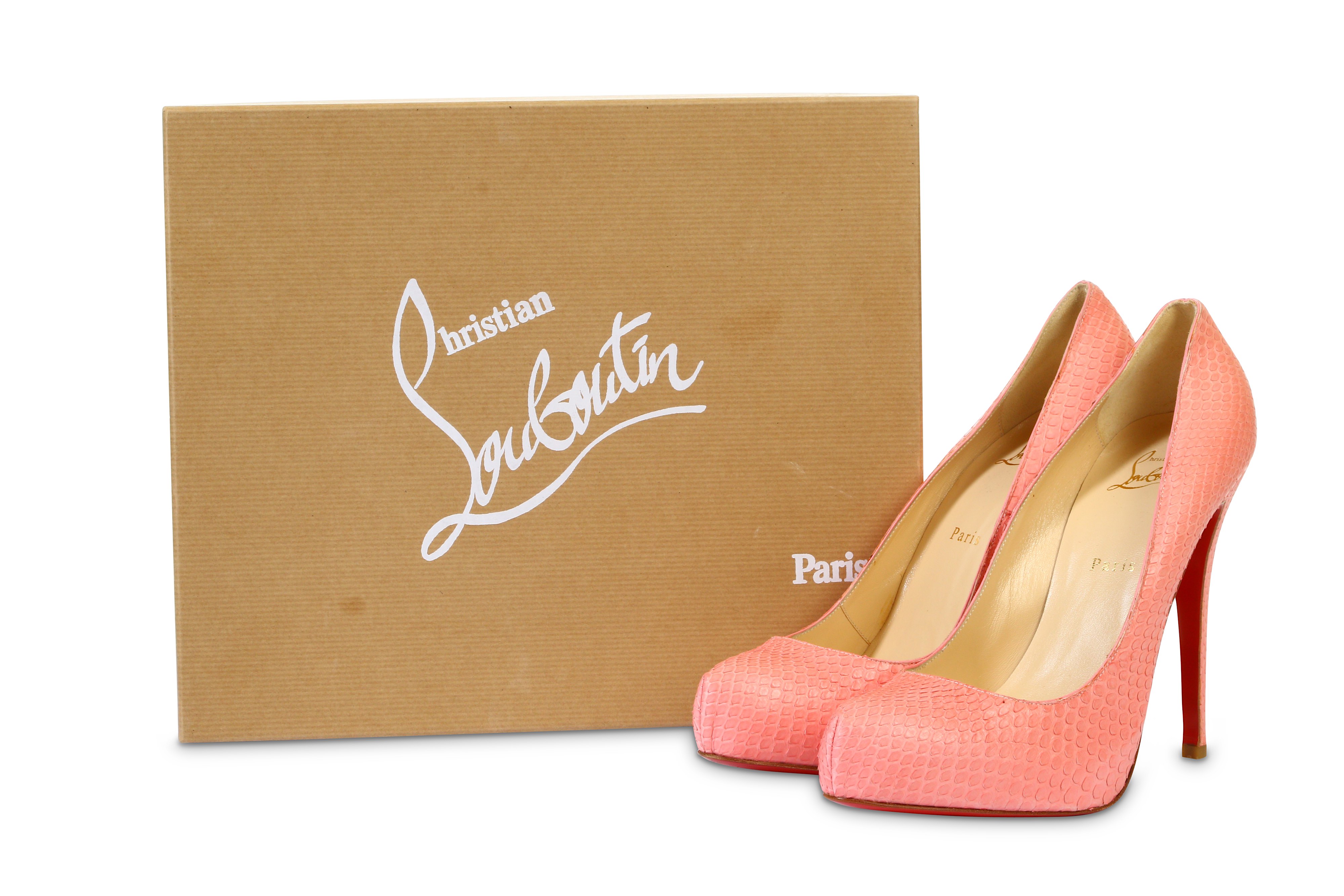 Christian Louboutin Pink Python Rolando 130 - Image 7 of 7