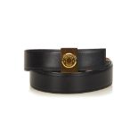 Hermès Black and Tan Clou de Selle Belt