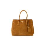 Prada Caramel Suede Double Tote