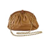 Chanel Caramel Leather Ruched Bag