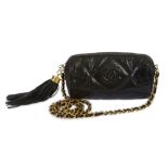 Chanel Black Lizard Barrel Bag