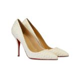 Christian Louboutin White Python So Kate 100