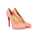 Christian Louboutin Pink Python Rolando 130