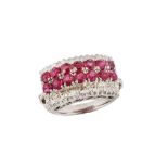 A ruby and diamond dress ring